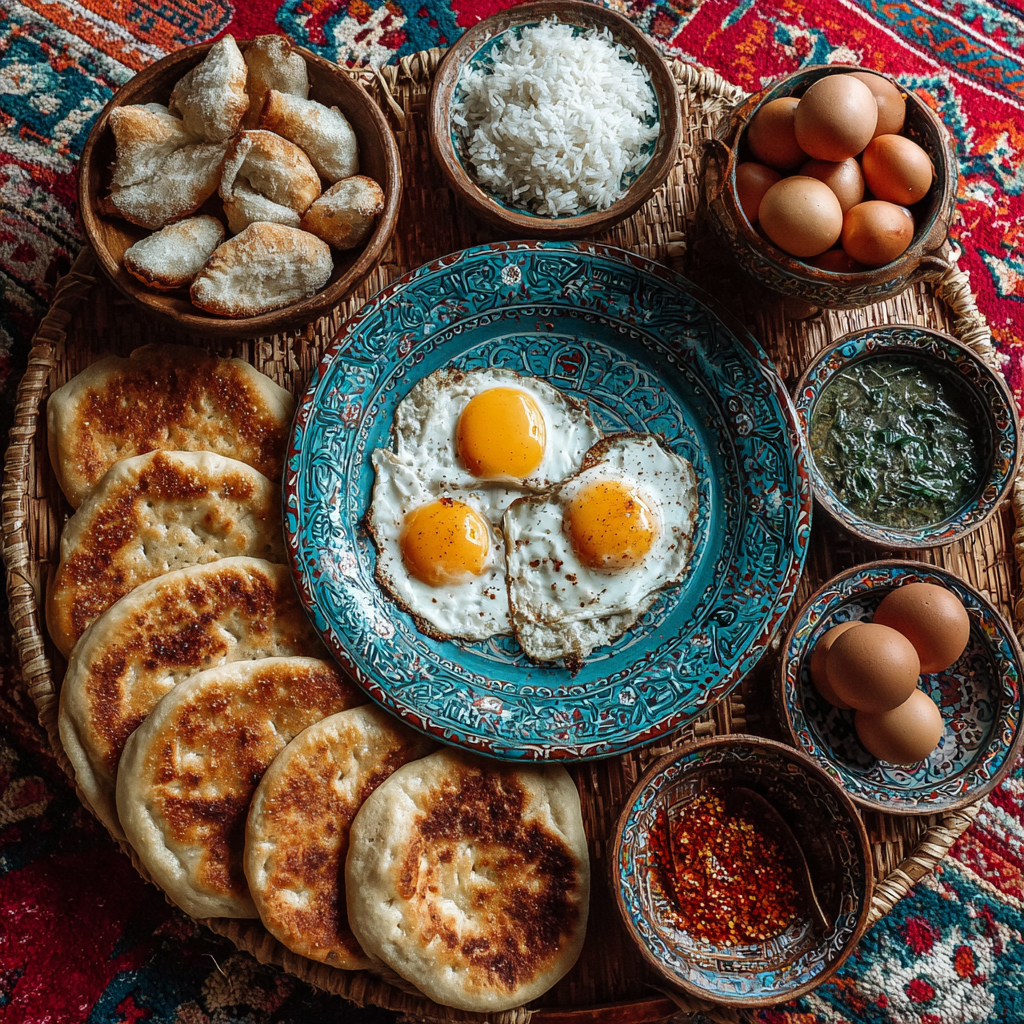 Traditional Kazakh Breakfast