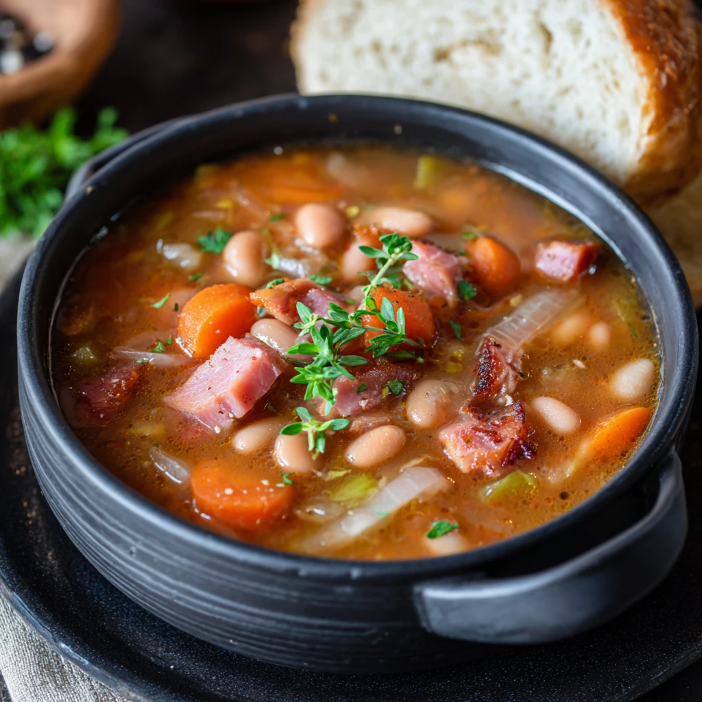Ham And Bean Soup Soup Bean Soup Ham Bean Hearty Comforting Recipe